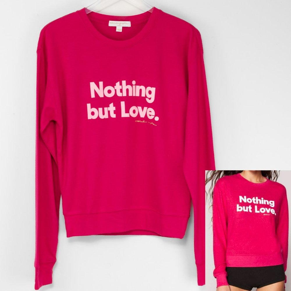 Spiritual Gangster "Nothing But Love" Sweatshirt Hacci Comfy Cozy Pink Large New - Picture 1 of 8